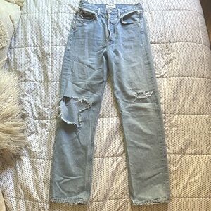 AGOLDE Ripped Straight Jeans 90’s pinched waist